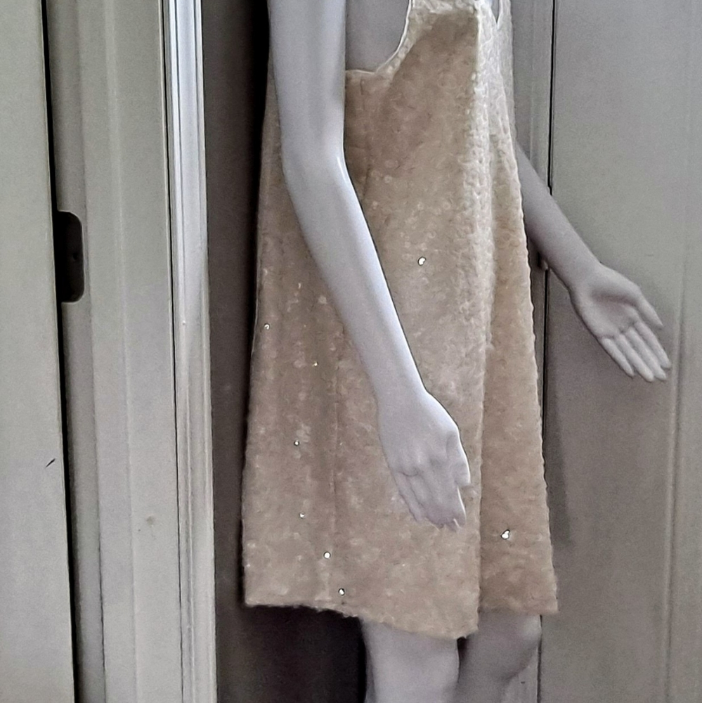 BCBGMAXAZRIA Women's Sheer Tank Racer Back Shimmer